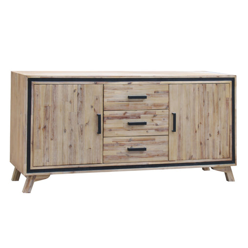 Buffet Sideboard in Silver Brush Colour with Solid Acacia & Veneer Wooden Frame Storage Cabinet with Drawers Furniture > Living Room V43-BFT-SSH Online Furniture