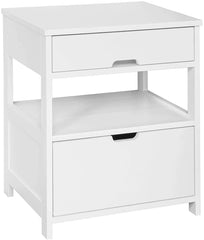 CARLA HOME White Bedside Table with 2 Drawers - ozily