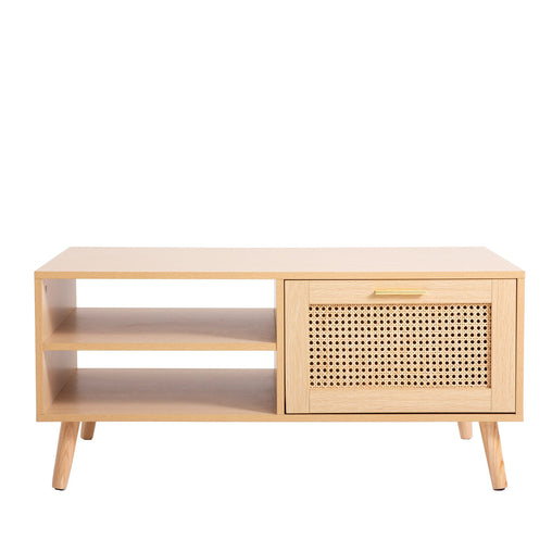 Casa Decor Santiago Rattan Coffee Table Storage Drawer Furniture Wooden Oak Furniture > Living Room V160-10003623 Online Furniture