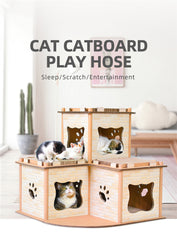 Cat Cardboard House Tower Condo Scratcher Pet Post Pad Mat Furniture Pet Care > Cat Supplies V278-CP-178-CAT-CARDBOARD Online Furniture