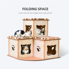 Cat Cardboard House Tower Condo Scratcher Pet Post Pad Mat Furniture Pet Care > Cat Supplies V278-CP-178-CAT-CARDBOARD Online Furniture