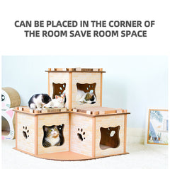 Cat Cardboard House Tower Condo Scratcher Pet Post Pad Mat Furniture Pet Care > Cat Supplies V278-CP-178-CAT-CARDBOARD Online Furniture