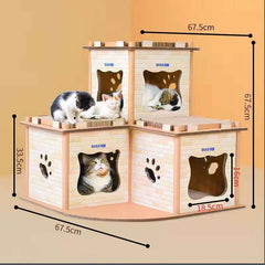 Cat Cardboard House Tower Condo Scratcher Pet Post Pad Mat Furniture Pet Care > Cat Supplies V278-CP-178-CAT-CARDBOARD Online Furniture