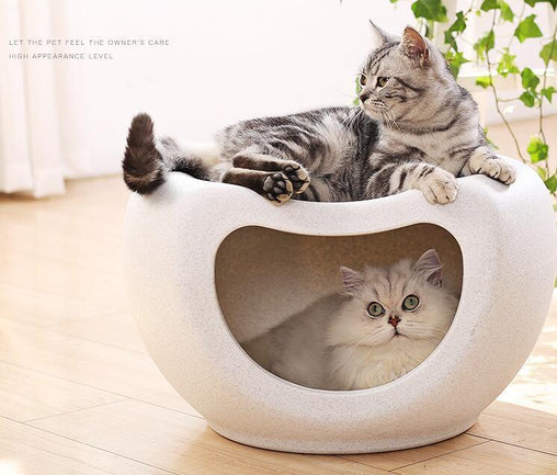 Cat Kitten Bed Cave Small Dog House Kennel Plastic Pet Pod Bedding Igloo White Pet Care > Dog Supplies V278-BP200-CAT-NEST-WHITE Online Furniture