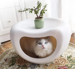 Cat Kitten Bed Cave Small Dog House Kennel Plastic Pet Pod Bedding Igloo White Pet Care > Dog Supplies V278-BP200-CAT-NEST-WHITE Online Furniture
