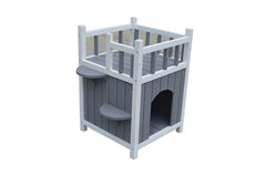 Cat Shelter Condo with Escape Door Rabbit Kitty House Cave Pet Care > Coops & Hutches V278-CH363-PS7438 Online Furniture