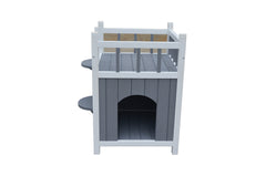 Cat Shelter Condo with Escape Door Rabbit Kitty House Cave Pet Care > Coops & Hutches V278-CH363-PS7438 Online Furniture