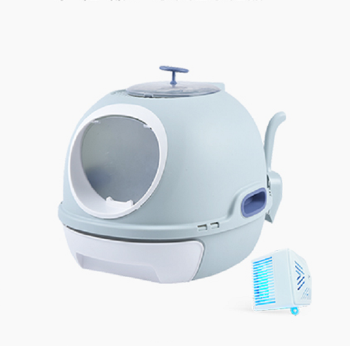 Cat Toilet Litter Box Tray House W Sky window Drawer Photocatalyst Purifier Blue Pet Care > Cat Supplies V278-AT1002-2-PURIFIER-BLUE Online Furniture