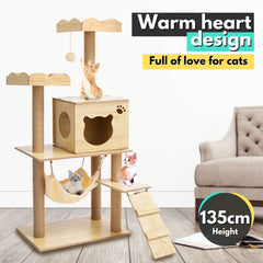 Cat Tree (120cm / 135cm Wood) - PT-CT-132-RN / PT-CT-132-MM Pet Care > Cat Supplies V227-7050641002082 Online Furniture