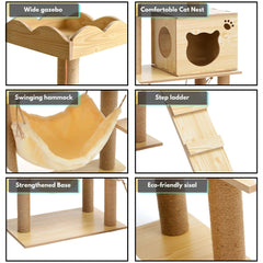 Cat Tree (120cm / 135cm Wood) - PT-CT-132-RN / PT-CT-132-MM Pet Care > Cat Supplies V227-7050641002082 Online Furniture