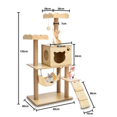 Cat Tree (120cm / 135cm Wood) - PT-CT-132-RN / PT-CT-132-MM Pet Care > Cat Supplies V227-7050641002082 Online Furniture