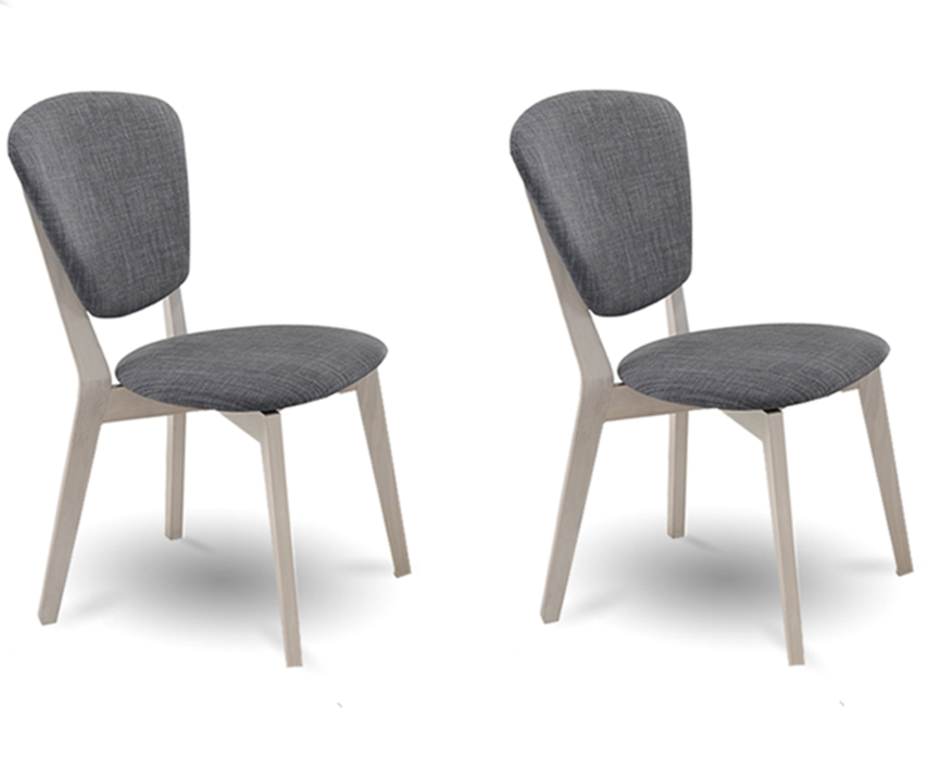Set of 2 Dining Chair Solid hardwood White Wash - ozily