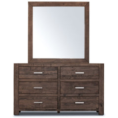 Catmint Dresser Mirror 6 Chest of Drawers Tallboy Storage Cabinet - Grey Stone Furniture > Bedroom V315-V-SED-DM-KIT Online Furniture