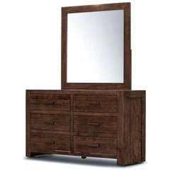 Catmint Dresser Mirror 6 Chest of Drawers Tallboy Storage Cabinet - Grey Stone Furniture > Bedroom V315-V-SED-DM-KIT Online Furniture