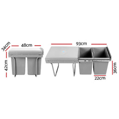 Cefito 2x20L Pull Out Bin - Grey Home & Garden > DIY POT-BIN-20L-SET Online Furniture