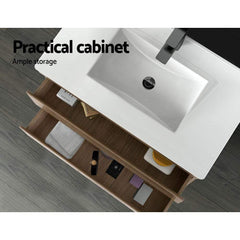 Cefito 900mm Bathroom Vanity Cabinet Wash Basin Unit Sink Storage Wall Mounted Oak White - ozily