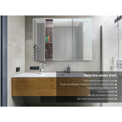 Cefito Bathroom Mirror Cabinet 900mm x720mm - Natural Furniture BV-MC-6005-NT-AB Online Furniture