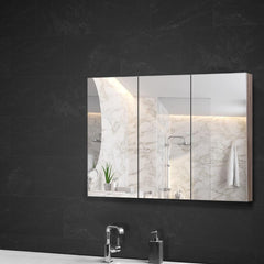 Cefito Bathroom Mirror Cabinet 900mm x720mm - Natural Furniture BV-MC-6005-NT-AB Online Furniture