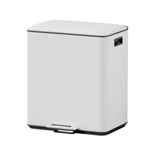 Cefito Pedal Bins Rubbish Bin Dual Compartment Waste Recycle Dustbins 40L White Home & Garden > Kitchen Bins RB-40L-2C-WH Online Furniture