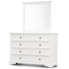 Celosia Dresser Mirror 8 Chest of Drawers Bedroom Timber Storage Cabinet - White Furniture > Bedroom V315-VO-SALA-DM-KIT Online Furniture