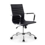 Chair Office Chair Executive Mid Back Seating PU Leather Black
