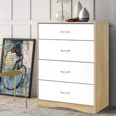 Chest of Drawers Tallboy Dresser Table Bedroom Storage White Cabinet - ozily