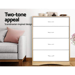 Chest of Drawers Tallboy Dresser Table Bedroom Storage White Cabinet - ozily