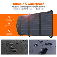 CHOETECH SC001 19W Portable Solar Panel Charger SunPower Panels Dual USB Charger for Camping/RV/Outdoors Electronics > Mobile Accessories V28-ELECHOSC001 Online Furniture