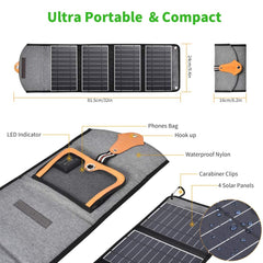 CHOETECH SC005 22W Portable Waterproof Foldable Solar Panel Charger (Dual USB Ports) Electronics > Mobile Accessories V28-ELECHOSC005 Online Furniture