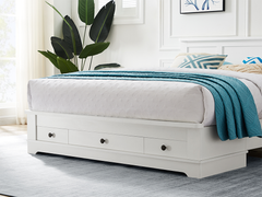 Coco Bed Frame with Drawers Double Beds & Bed Frames CCO-DBED137-WHT Online Furniture