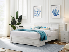 Coco Bed Frame with Drawers King Beds & Bed Frames CCO-KBED183-WHT Online Furniture