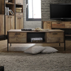 Coffee Table 2 Drawers Particle Board Storage in Oak Colour Furniture > Living Room V43-CT-MAS-OK Online Furniture