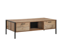 Coffee Table 2 Drawers Particle Board Storage in Oak Colour Furniture > Living Room V43-CT-MAS-OK Online Furniture