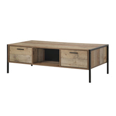 Coffee Table 2 Drawers Particle Board Storage in Oak Colour Furniture > Living Room V43-CT-MAS-OK Online Furniture