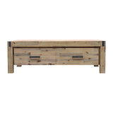 Coffee Table Solid Acacia Wood & Veneer 1 Drawers Storage Oak Colour