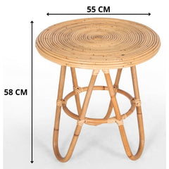 Crocus Rattan Round Side Sofa End Table 55cm - Natural Furniture > Bedroom V315-VOD-AZUR-02 Online Furniture