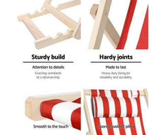Deck Chair Folding Wooden - ozily