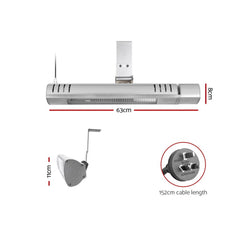 Devanti Electric Infrared Strip Heater Radiant Heaters Reamote control 2000W Appliances > Heaters RHP-TWR-2000-AL Online Furniture