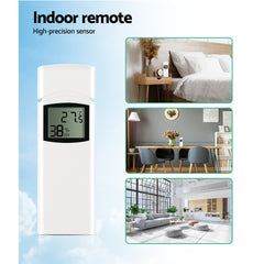 Devanti Weather Station Ultrasonic Anemometer Outdoor WiFi Rain Gauge Solar Home & Garden > Garden Tools WS-H2553-WIFI-MF-UVL Online Furniture