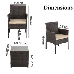 Dreamo Delightful 3 Piece Bistro Set Furniture > Outdoor V264-OTF-520S-BGE-US Online Furniture