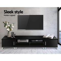 Entertainment Unit with Cabinets - Black - 190cm - ozily