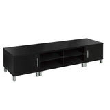 Entertainment Unit with Cabinets - Black - 190cm