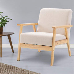 Fabric Dining Armchair - Beige or Grey - ozily