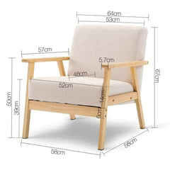 Fabric Dining Armchair - Beige or Grey - ozily