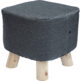 Fabric Ottoman Foot Stool Rest Pouffe Footstool Wood Storage Padded Seat