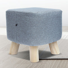 Fabric Ottoman Foot Stool Rest Pouffe Footstool Wood Storage Padded Seat Furniture > Bar Stools & Chairs V63-825501 Online Furniture