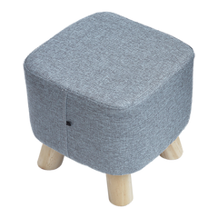 Fabric Ottoman Foot Stool Rest Pouffe Footstool Wood Storage Padded Seat Furniture > Bar Stools & Chairs V63-825501 Online Furniture