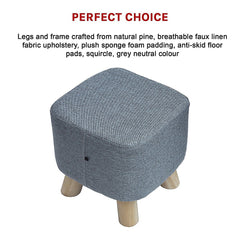 Fabric Ottoman Foot Stool Rest Pouffe Footstool Wood Storage Padded Seat Furniture > Bar Stools & Chairs V63-825501 Online Furniture