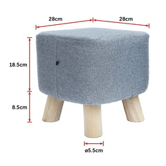 Fabric Ottoman Foot Stool Rest Pouffe Footstool Wood Storage Padded Seat Furniture > Bar Stools & Chairs V63-825501 Online Furniture