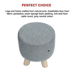 Fabric Ottoman Foot Stool Rest Pouffe Footstool Wood Storage Padded Seat Furniture > Bar Stools & Chairs V63-825521 Online Furniture